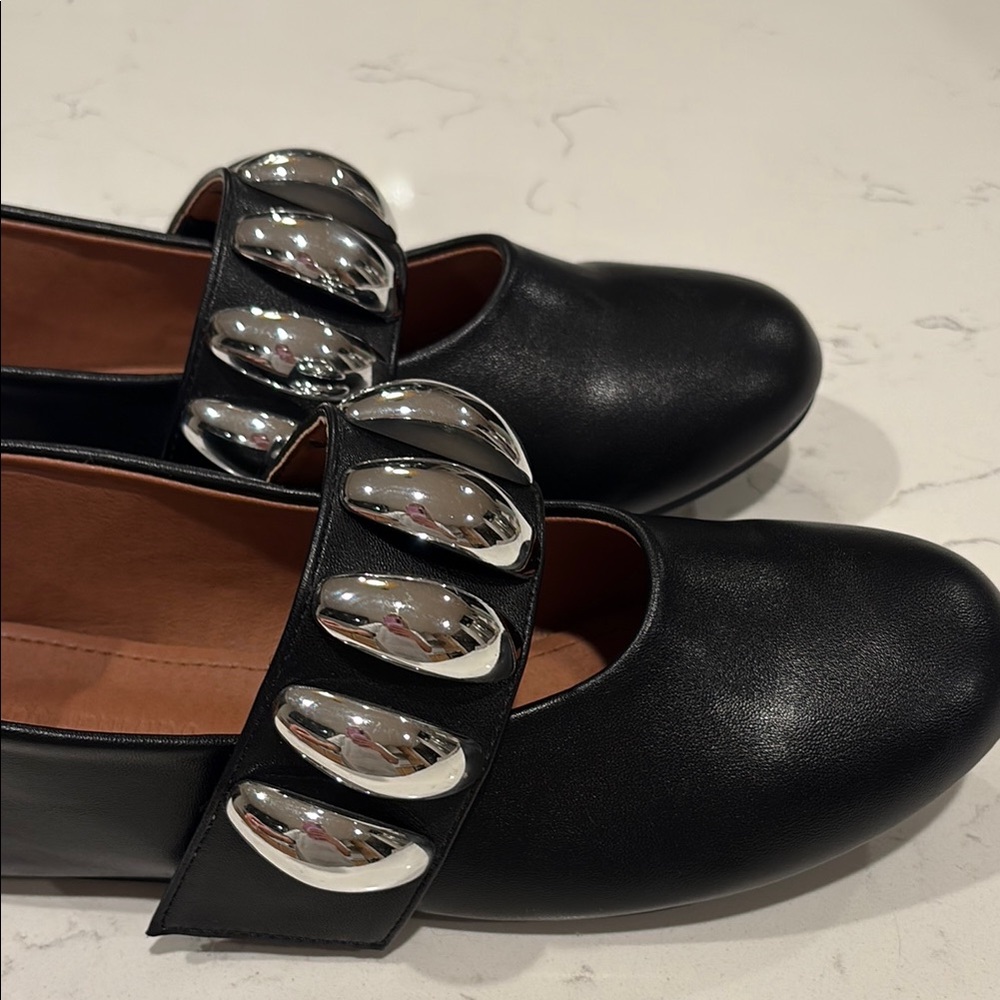 Raboesy black ballet flats with silver embellishments - never worn size 39 - Picture 4 of 6